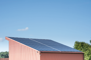 Panneau solaire en hangar, panneaux solaires, toit, photovoltaïque, système solaire
